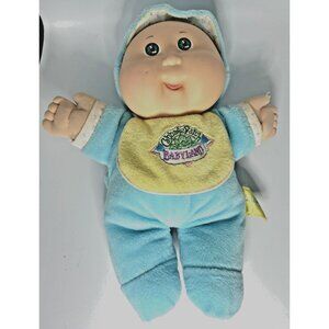 Cabbage Patch Kids Rattle Doll Green Eyes Blue Jumpsuit Baby Land Bib 030724JET4
